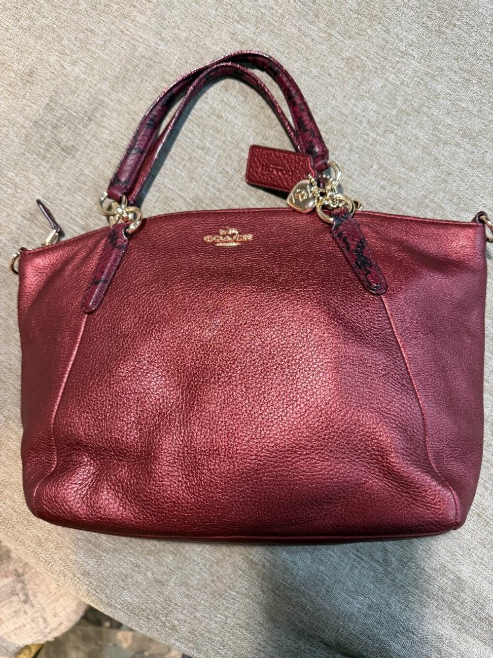 Coach Metallic Red satchel